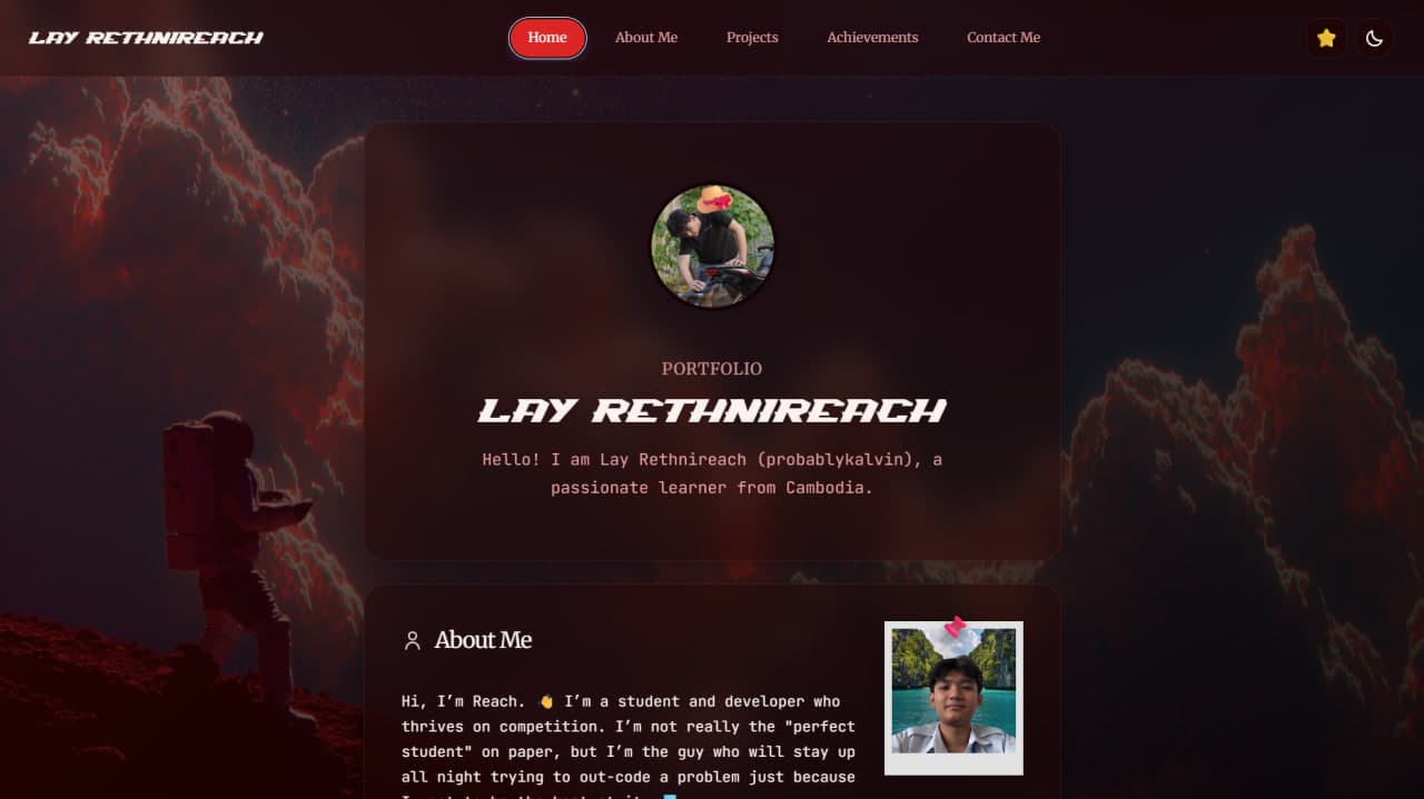 Built a personal portfolio website (probablykalvin.xyz) 1