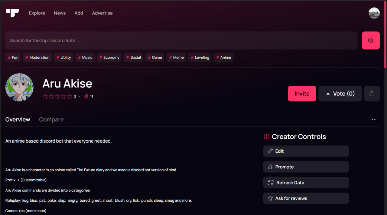 Built 3 feature-packed Discord bots used by 1,000+ people (see /projects)