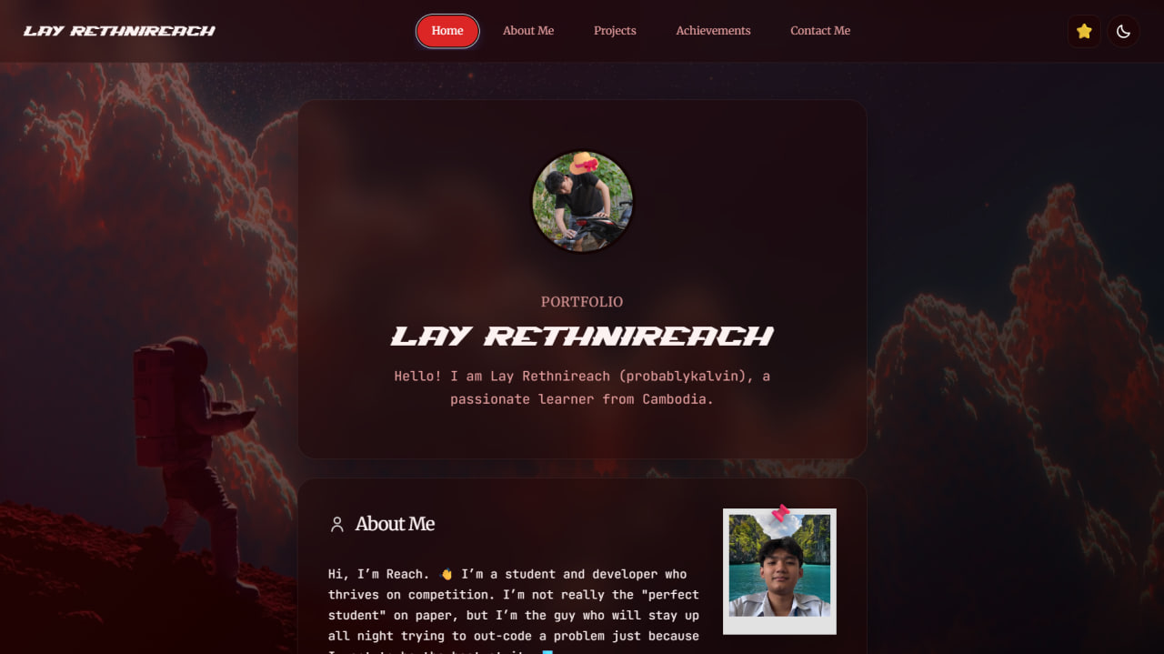 Built a personal portfolio website (probablykalvin.xyz) 1
